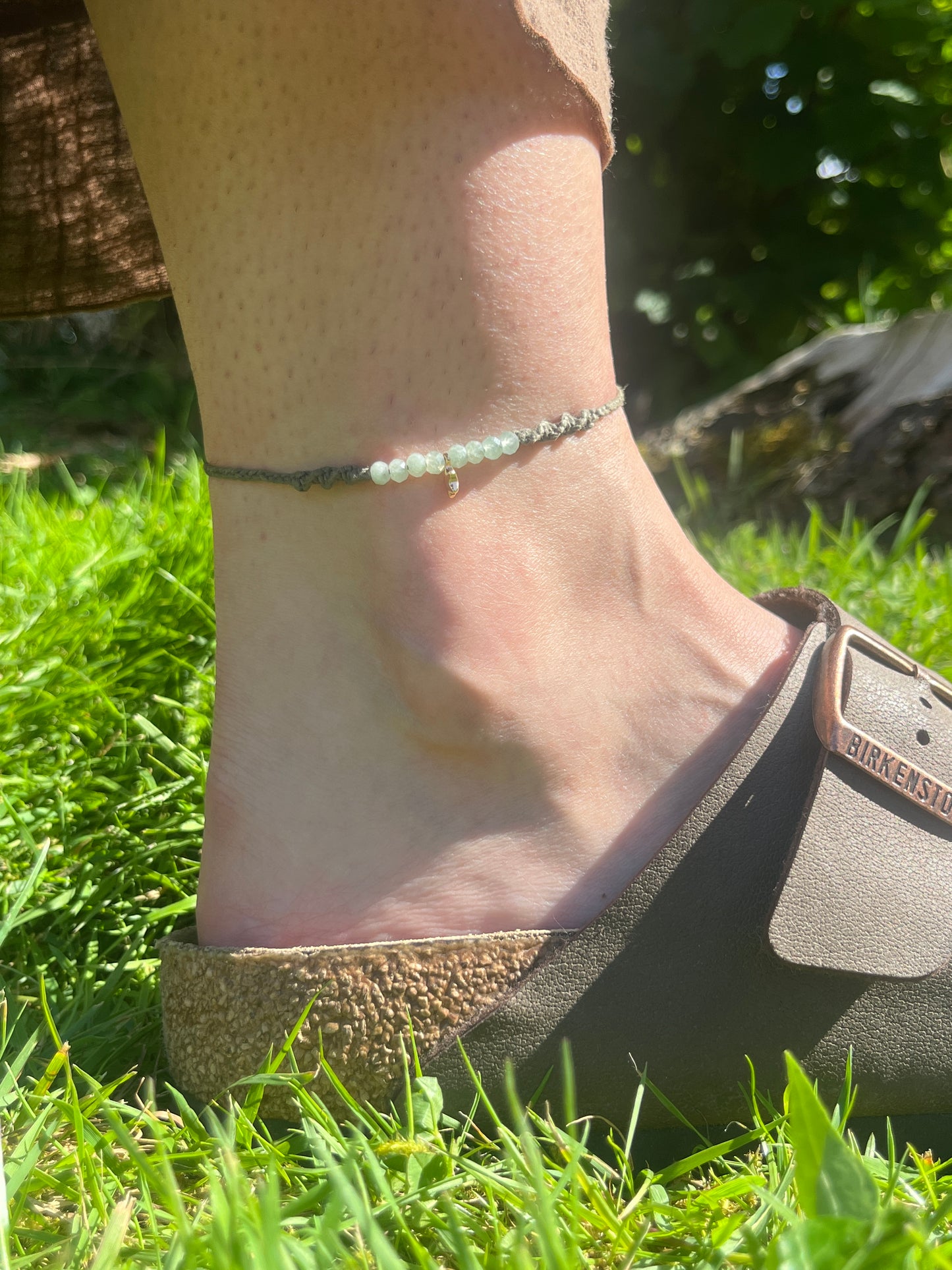Green Aventurine Star Crystal Anklet ⋆.˚