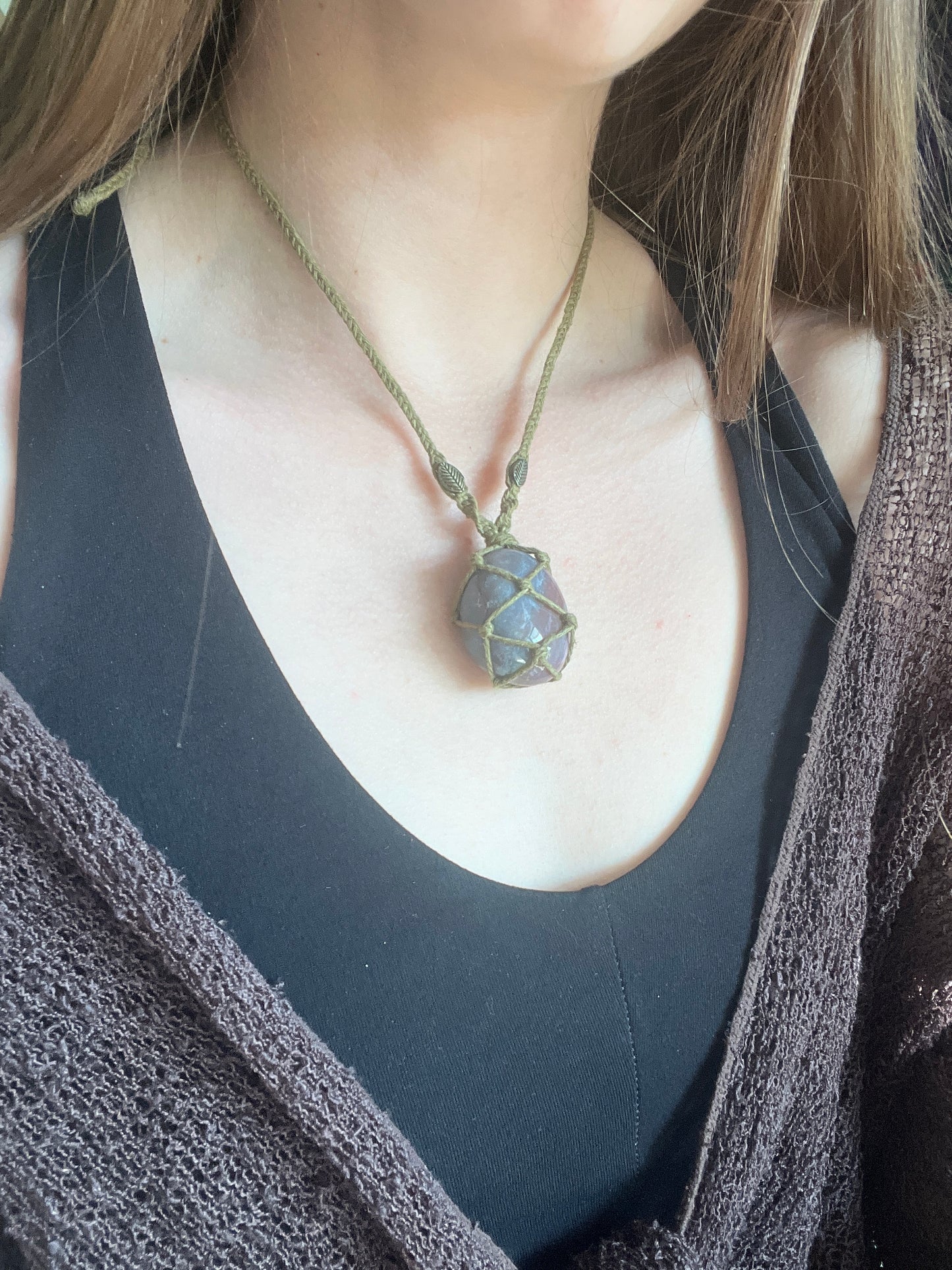 Purple Moss Agate Necklace ⋆˙⟡