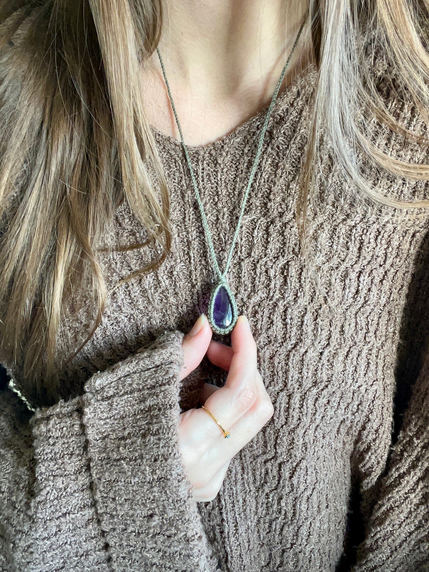 Peace & Protection Amethyst Dainty Necklace ꩜