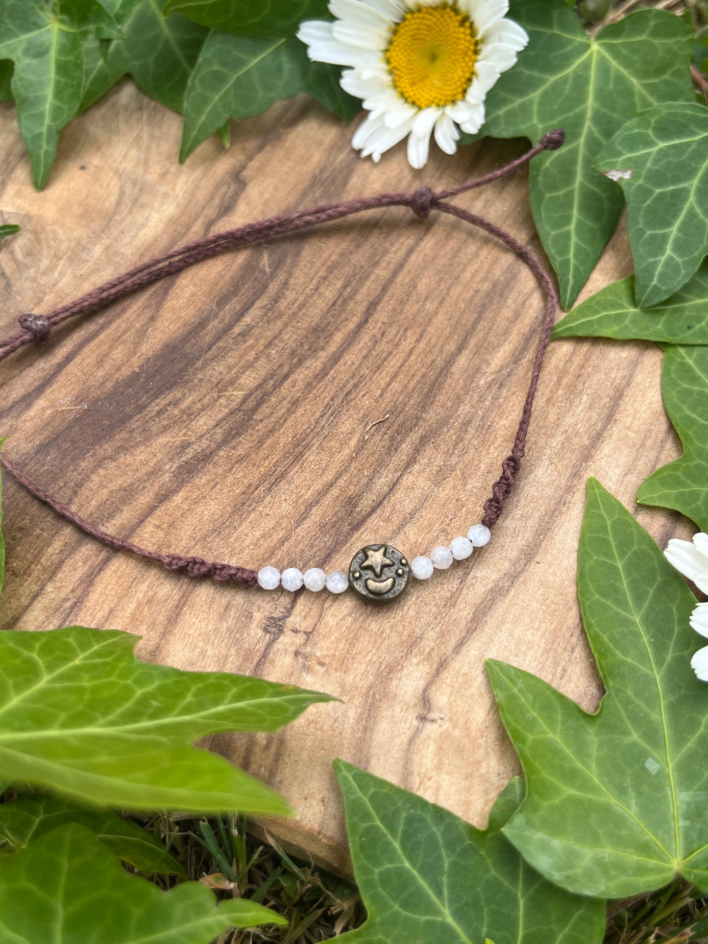 Moonstone Celestial Crystal Anklet ⋆.˚