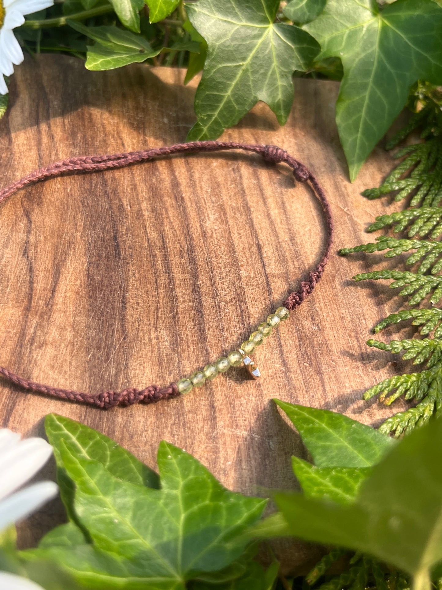 Peridot Star Crystal Anklet ⋆.˚