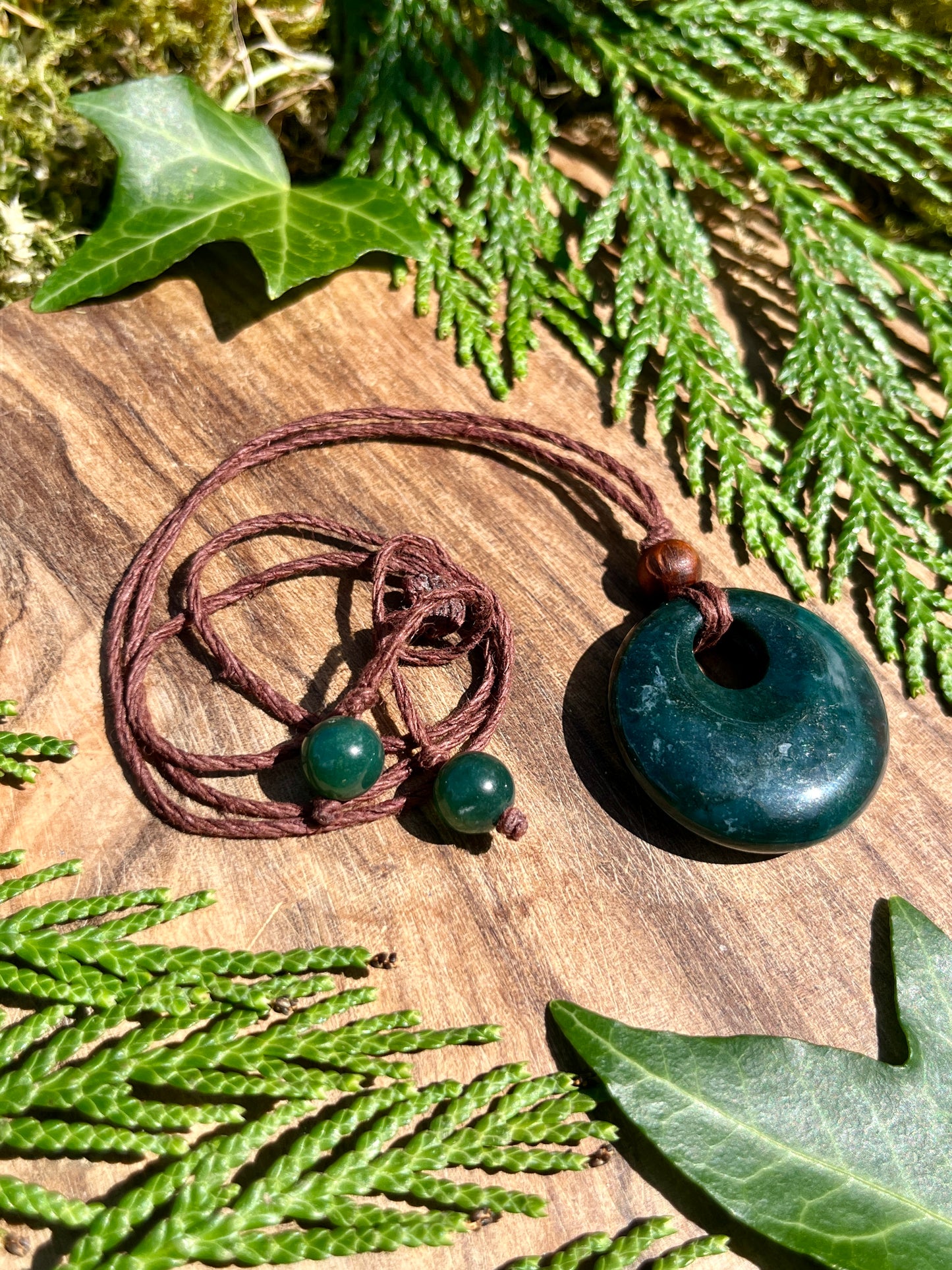 Success & Wealth Green Moss Agate Necklace ⋆.˚