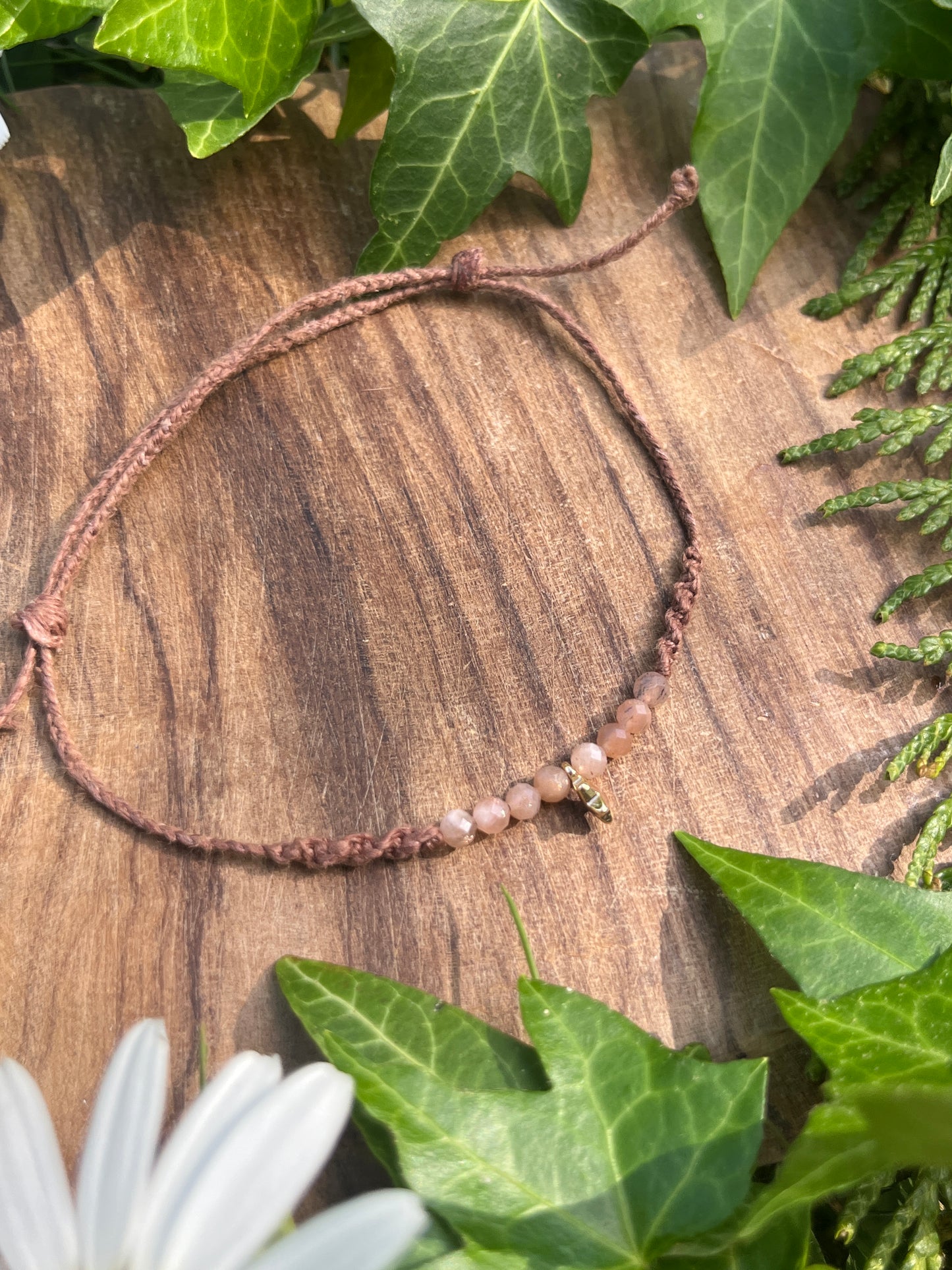 Sunstone Star Crystal Anklet ⋆.˚