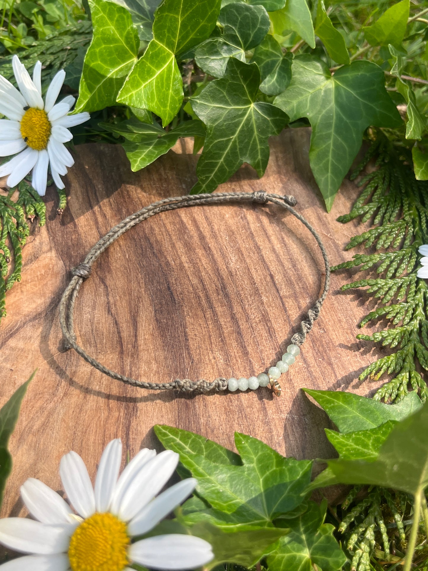 Green Aventurine Star Crystal Anklet ⋆.˚