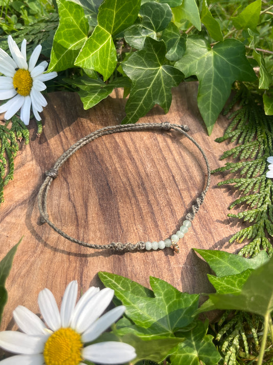 Green Aventurine Star Crystal Anklet ⋆.˚
