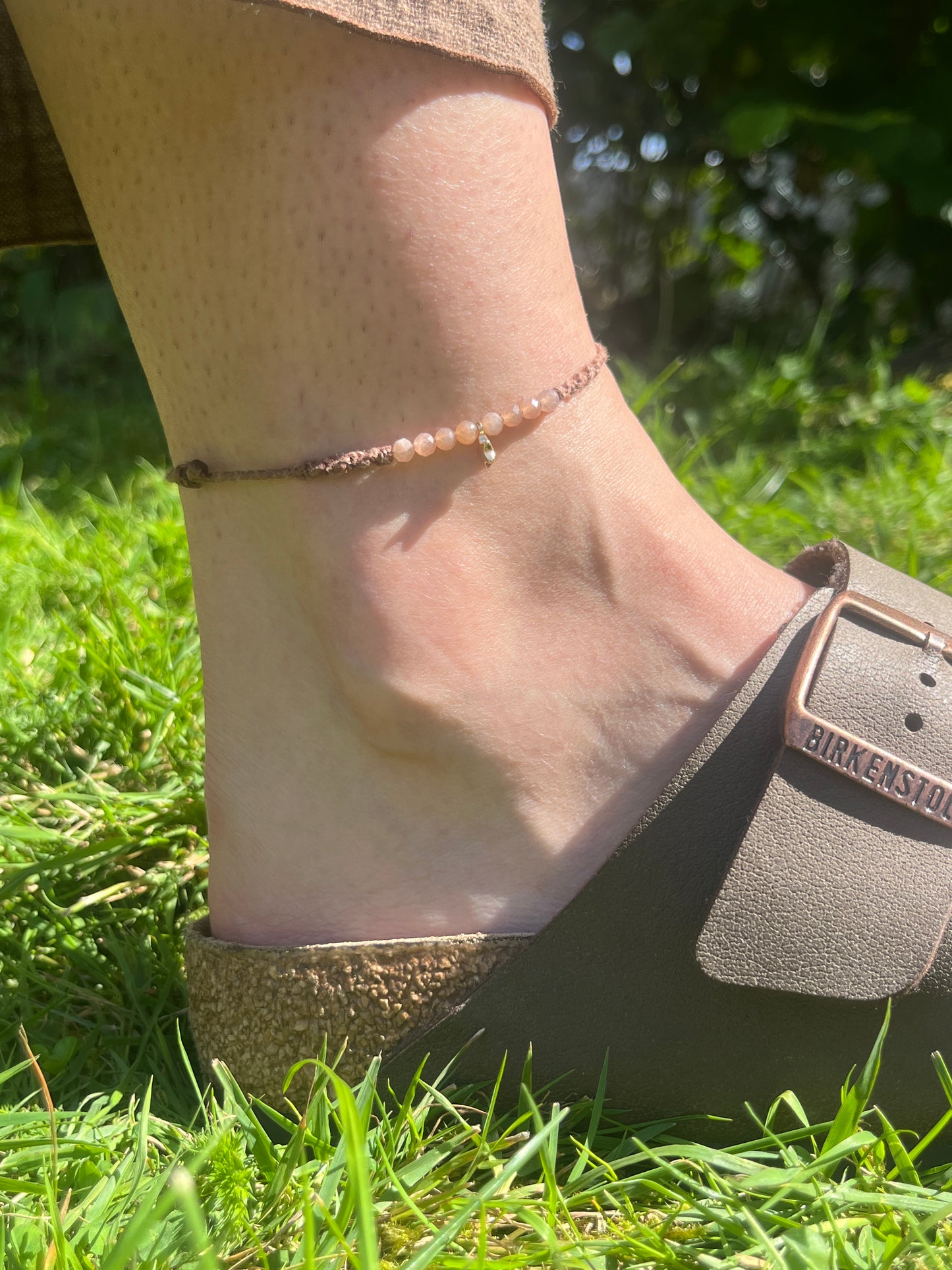 Sunstone Star Crystal Anklet ⋆.˚