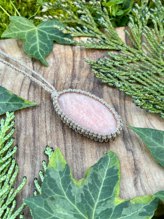 Connection & Intuition Peach Moonstone Necklace ‧₊˚ ☾. ⋅