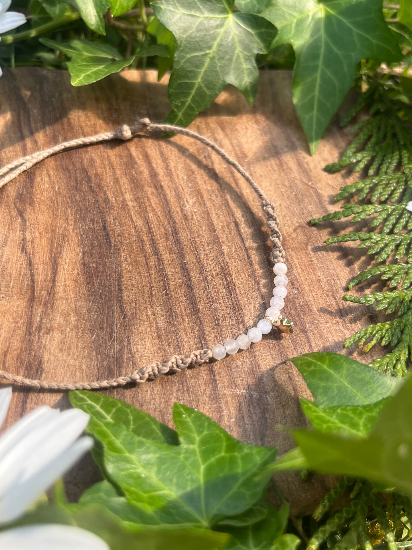 Rainbow Moonstone Star Crystal Anklet ⋆.˚