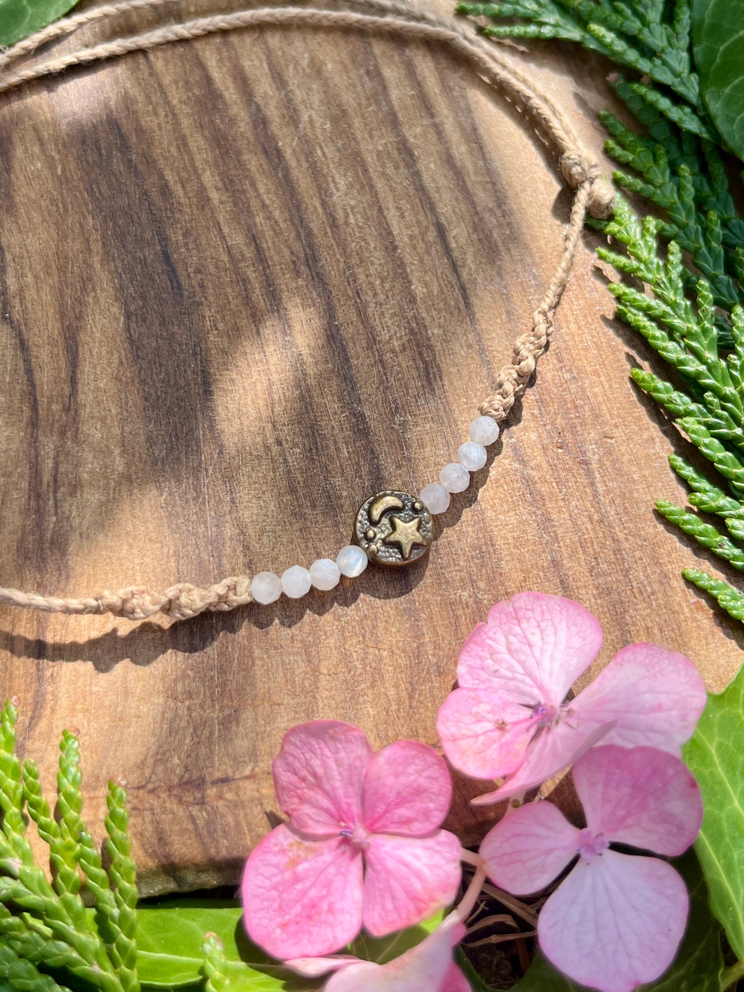 Moonstone Celestial Crystal Anklet ⋆.˚