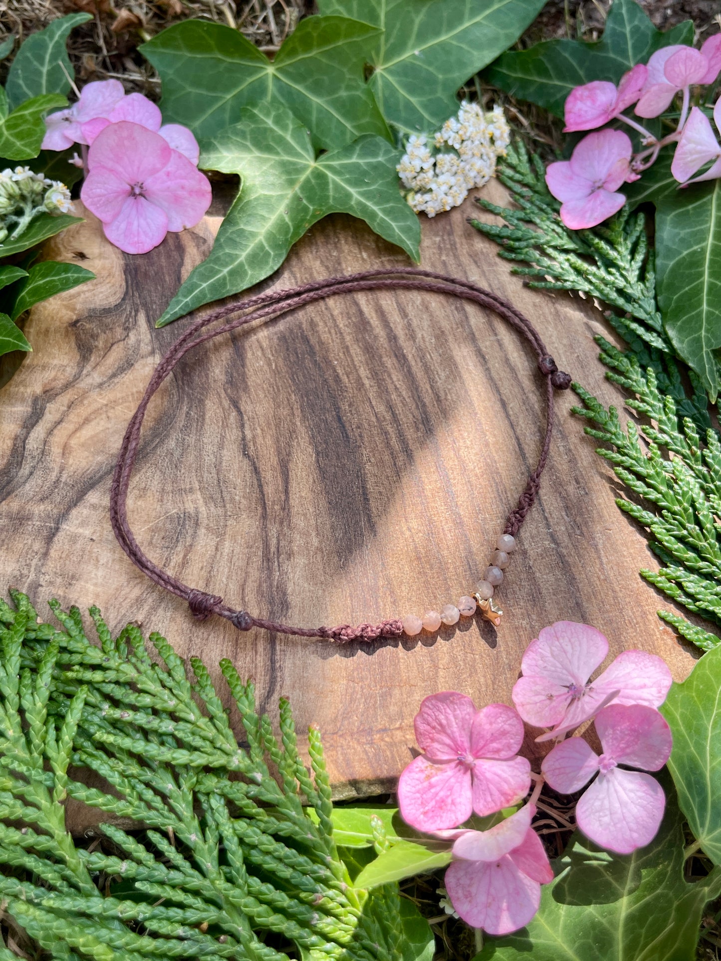 Sunstone Star Crystal Anklet ⋆.˚
