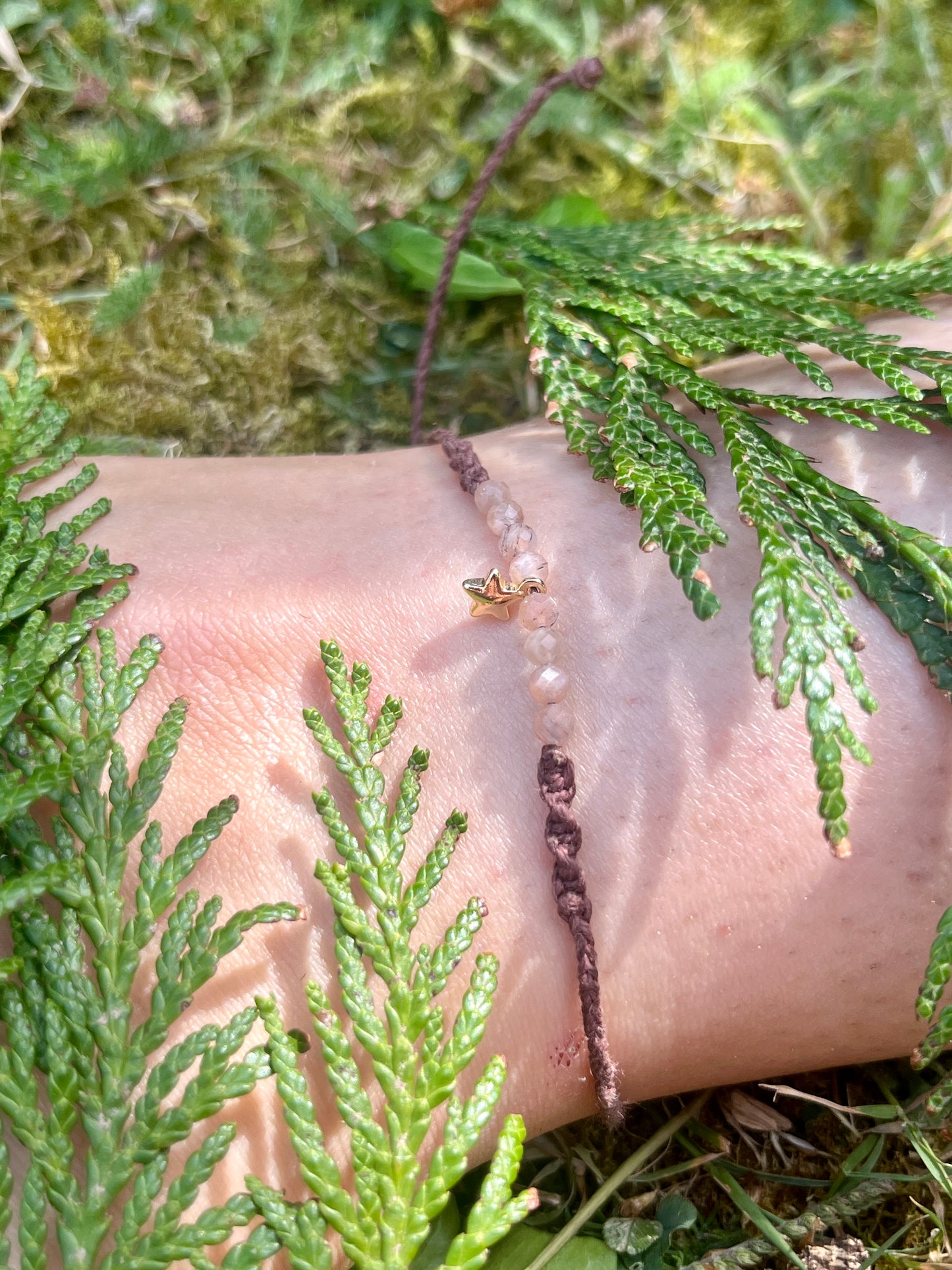 Sunstone Star Crystal Anklet ⋆.˚