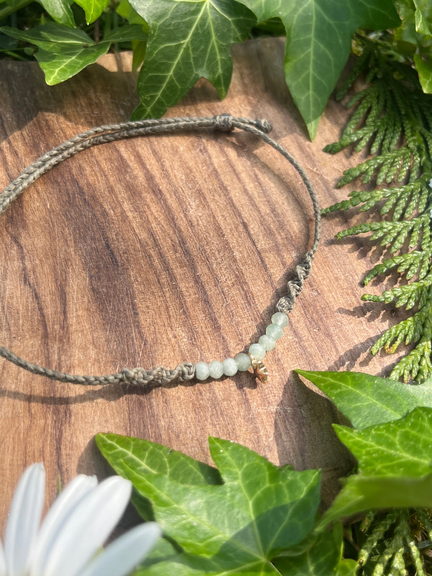 Green Aventurine Star Crystal Anklet ⋆.˚