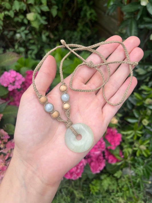 Spirituality & Wisdom Serpentine Jade Necklace𓆣