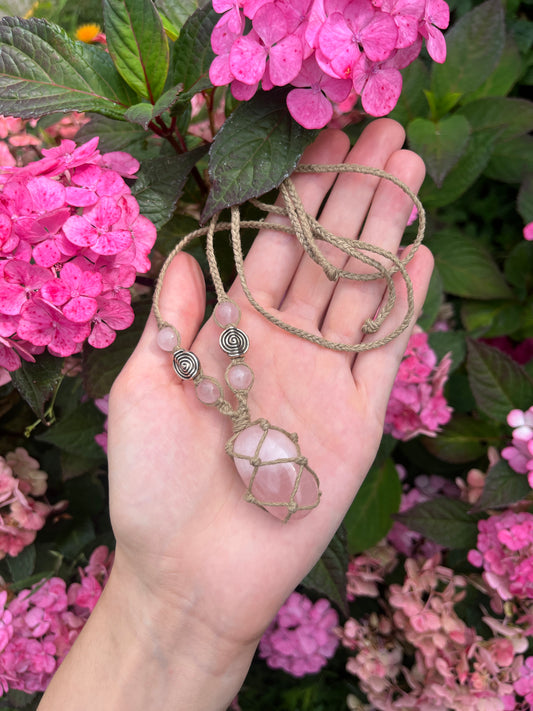 Self-love & Confidence - Rose Quartz Necklace 𖦹