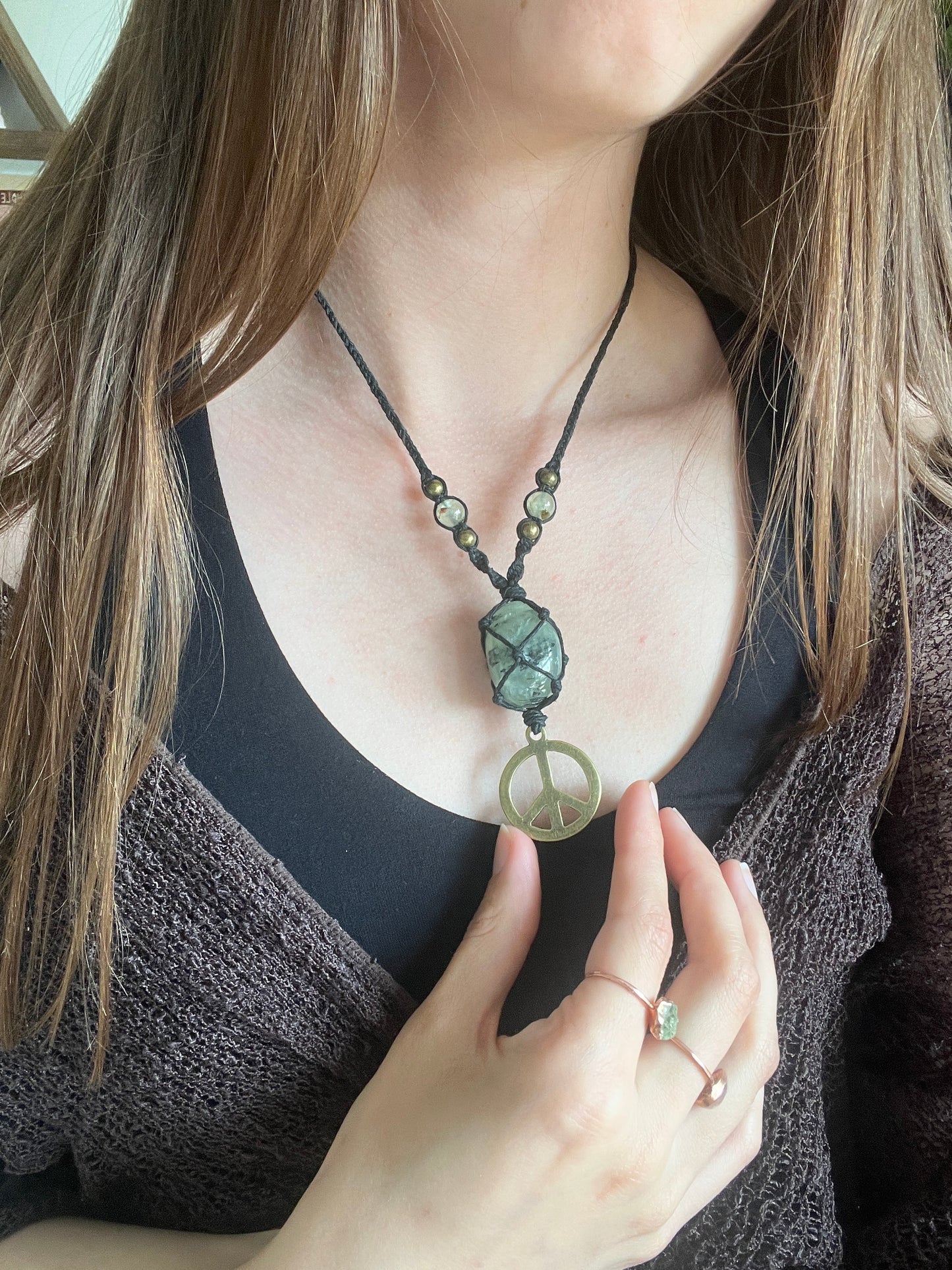 Release & Connection Prehnite Necklace ୭ ˚. ᵎᵎ