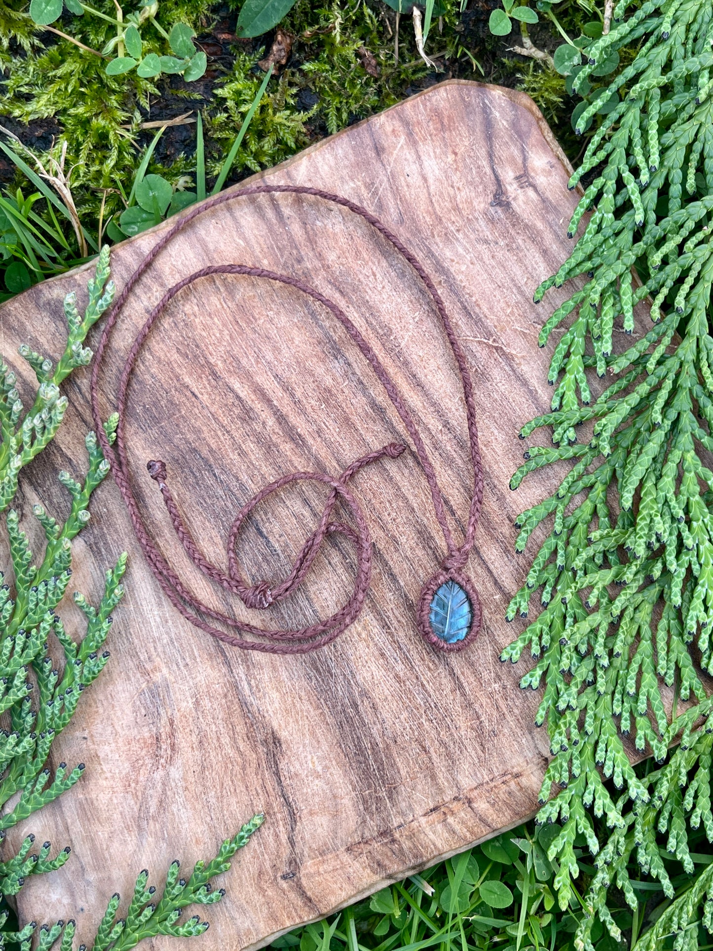 Transformation & Growth Labradorite Leaf Dainty Necklace ꩜