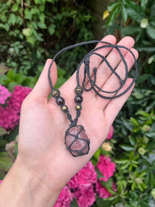 Self-love & Purpose Strawberry Quartz Necklace♡