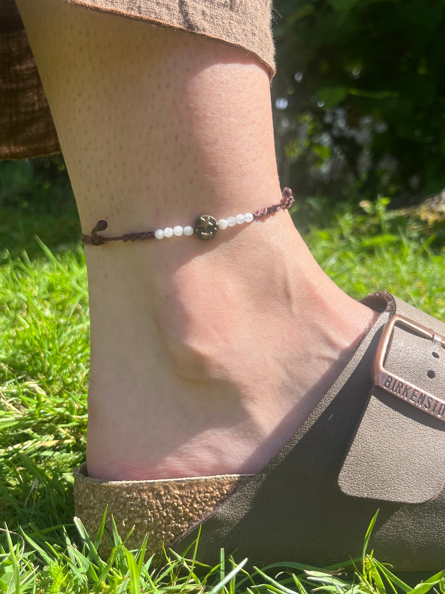 Moonstone Celestial Crystal Anklet ⋆.˚