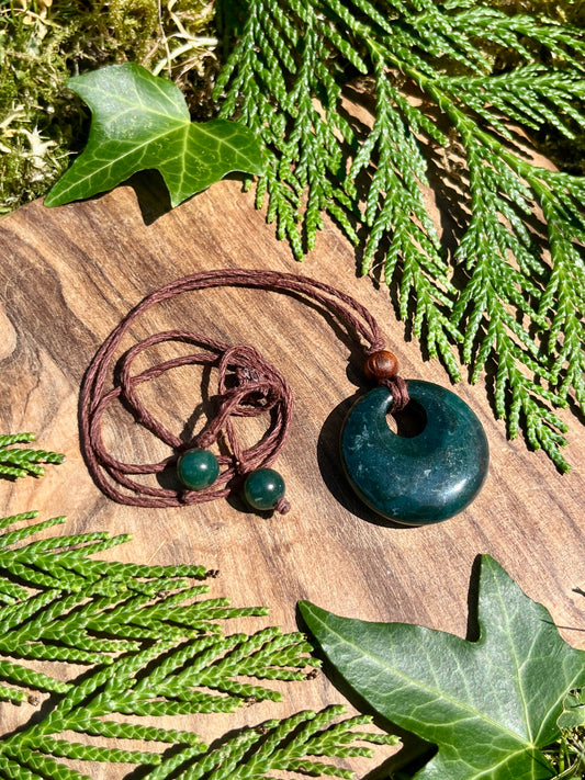 Success & Wealth Green Moss Agate Necklace ⋆.˚