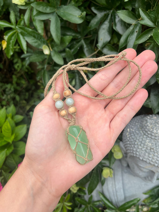 Prosperity & Healing - Green Calcite Necklace 𓂃 ࣪˖ ִֶָ𐀔