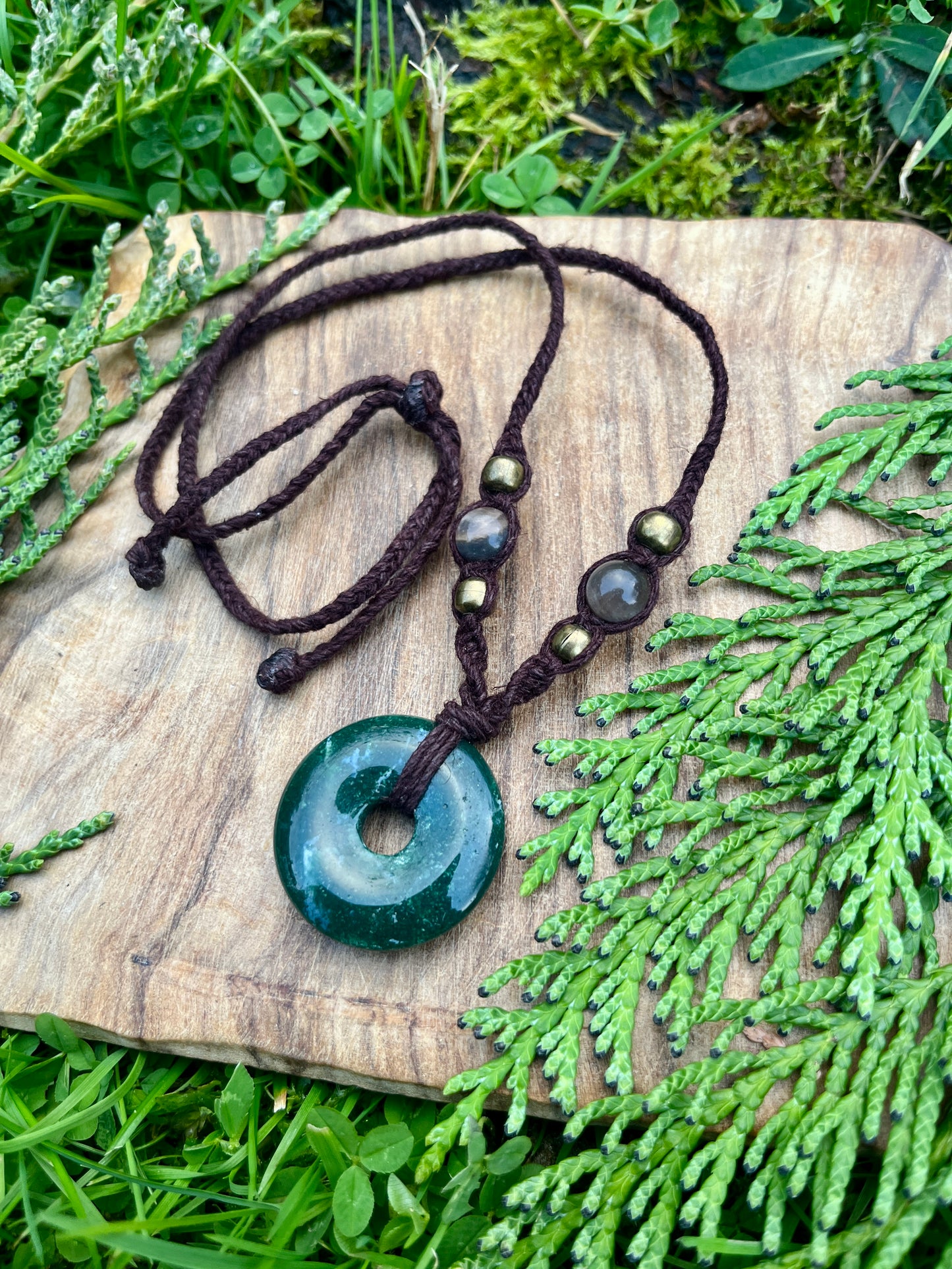 Wealth & New Beginnings Green Moss Agate Necklace ꩜