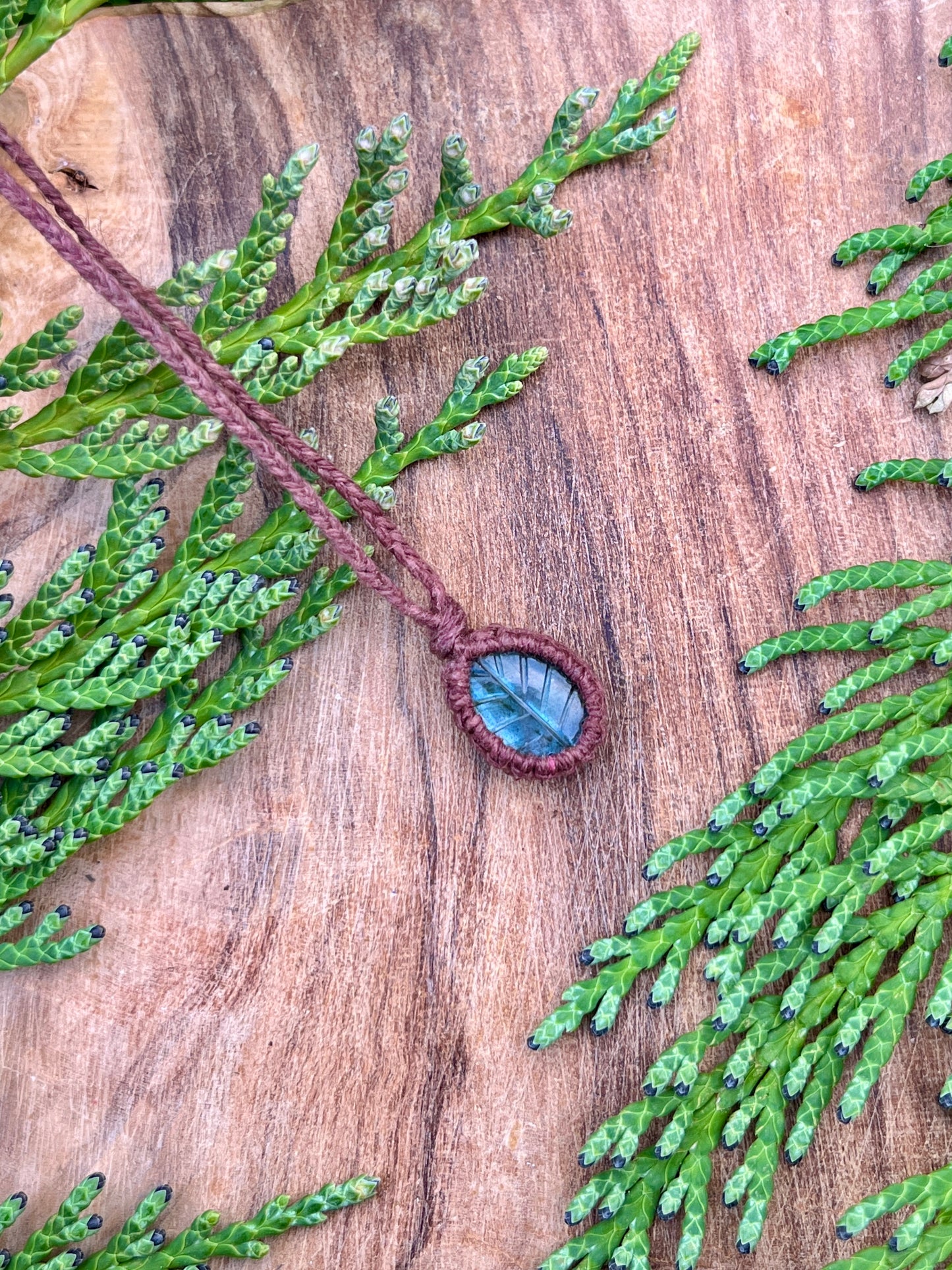 Transformation & Growth Labradorite Leaf Dainty Necklace ꩜