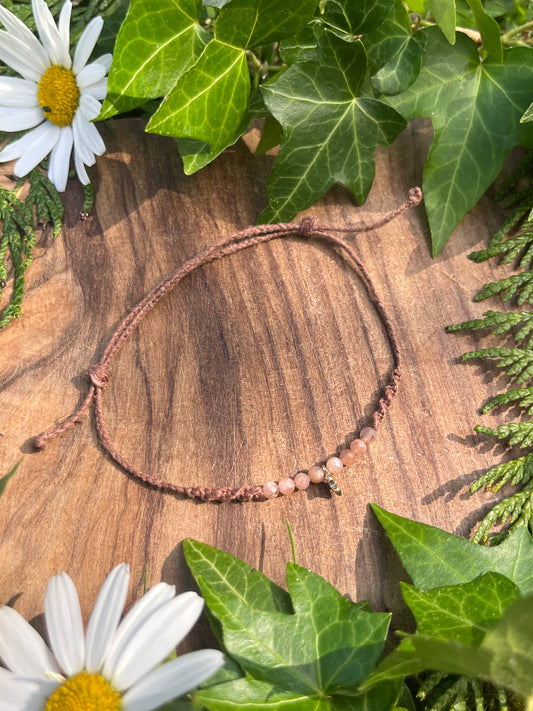 Sunstone Star Crystal Anklet ⋆.˚