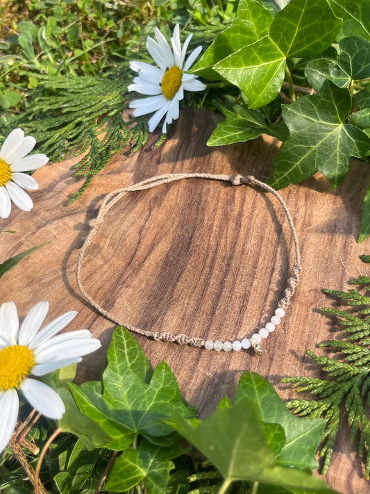 Rainbow Moonstone Star Crystal Anklet ⋆.˚
