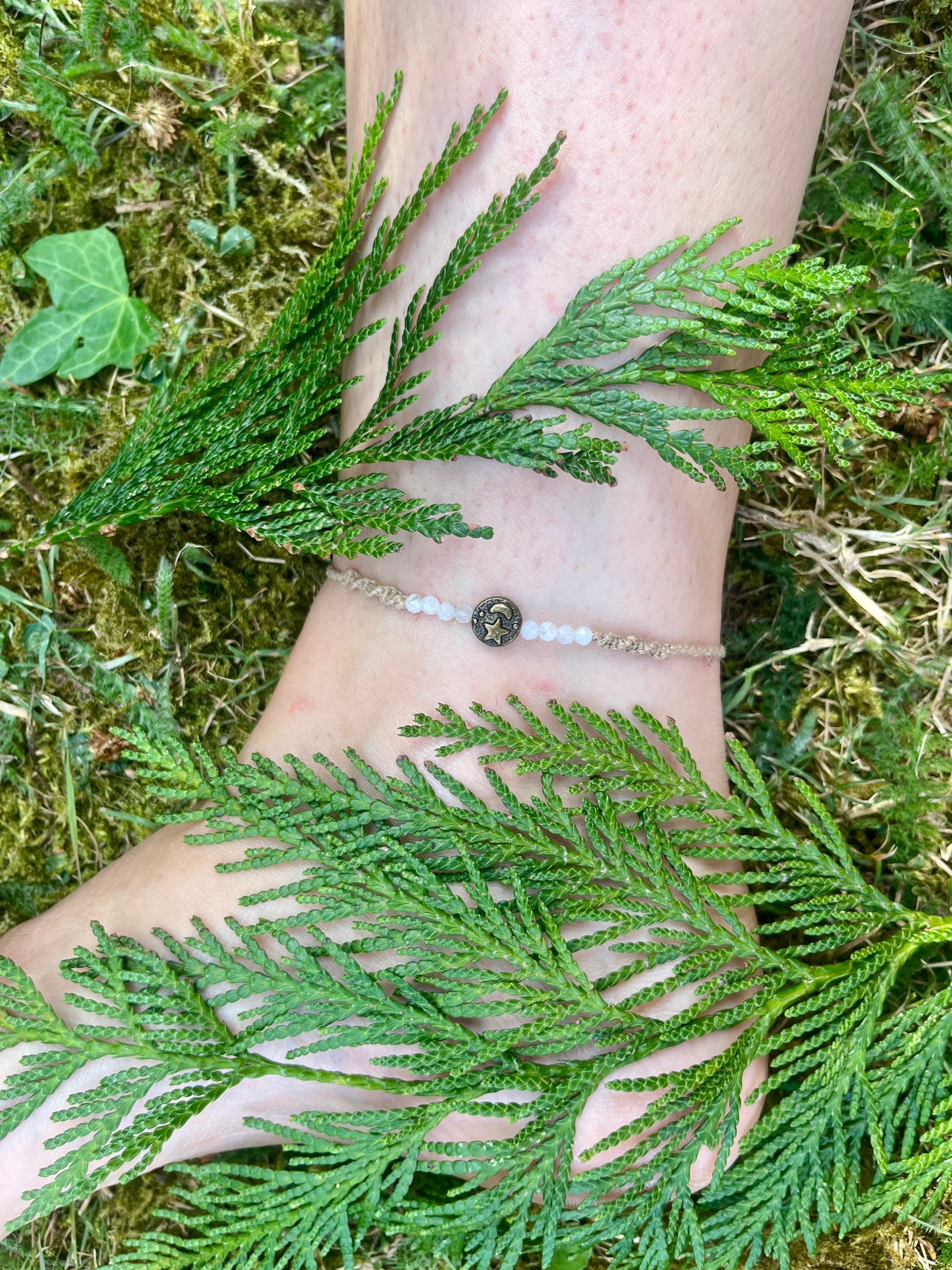 Moonstone Celestial Crystal Anklet ⋆.˚