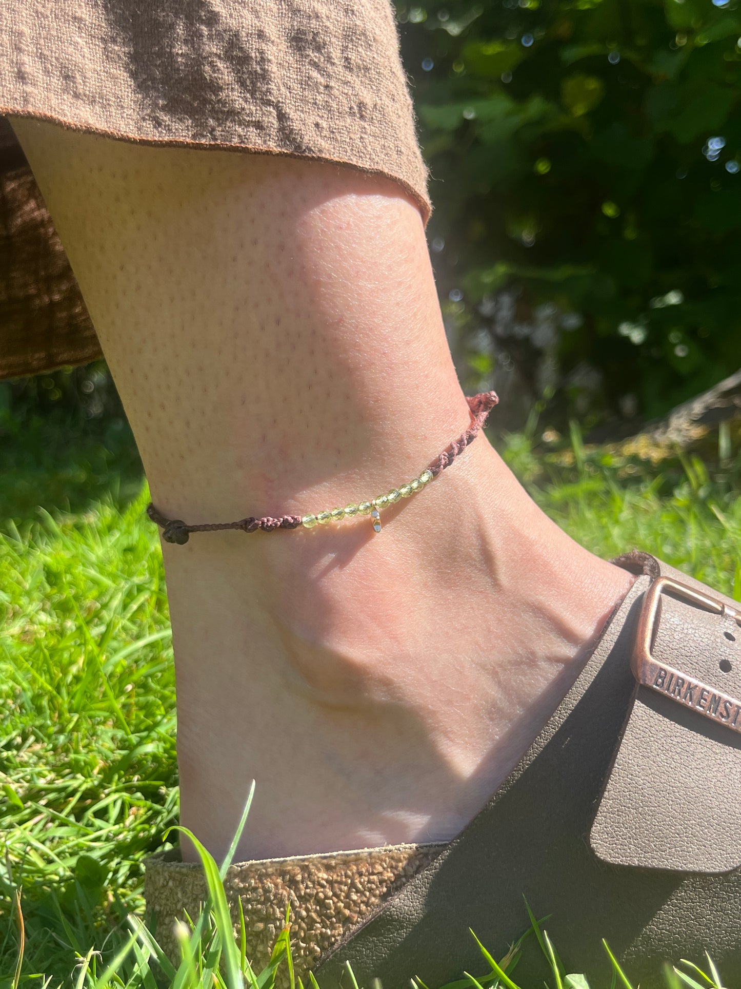 Peridot Star Crystal Anklet ⋆.˚