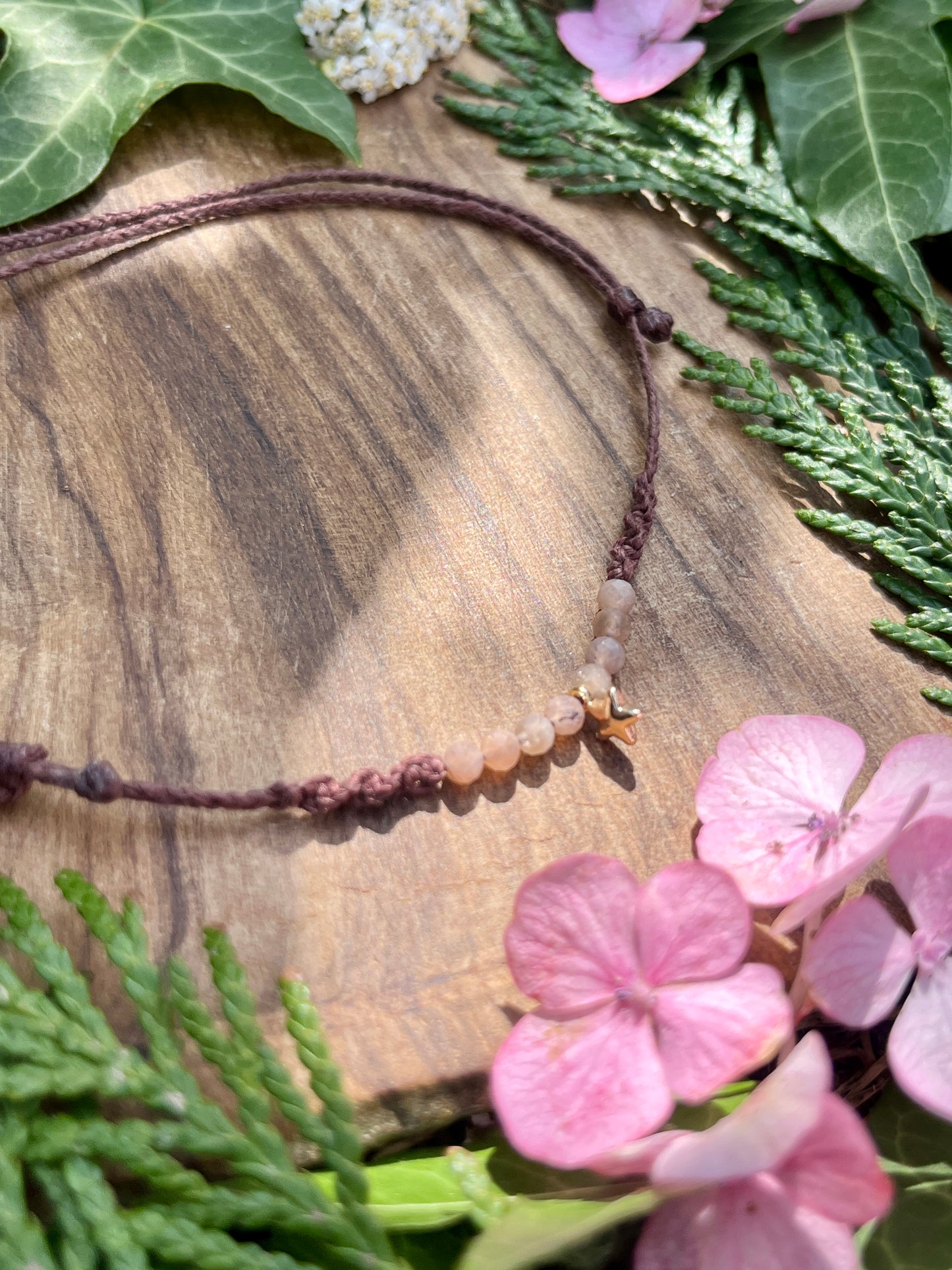 Sunstone Star Crystal Anklet ⋆.˚
