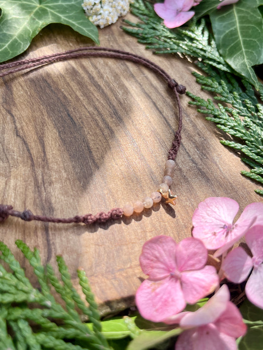 Sunstone Star Crystal Anklet ⋆.˚