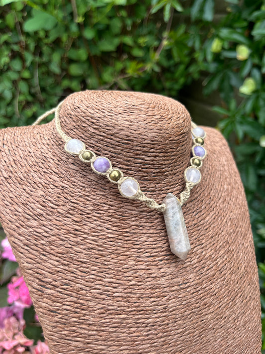 New Beginnings & Connection Black Moonstone Choker ♡