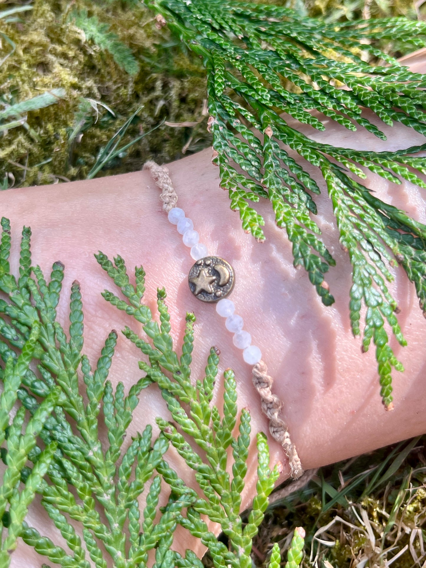 Moonstone Celestial Crystal Anklet ⋆.˚