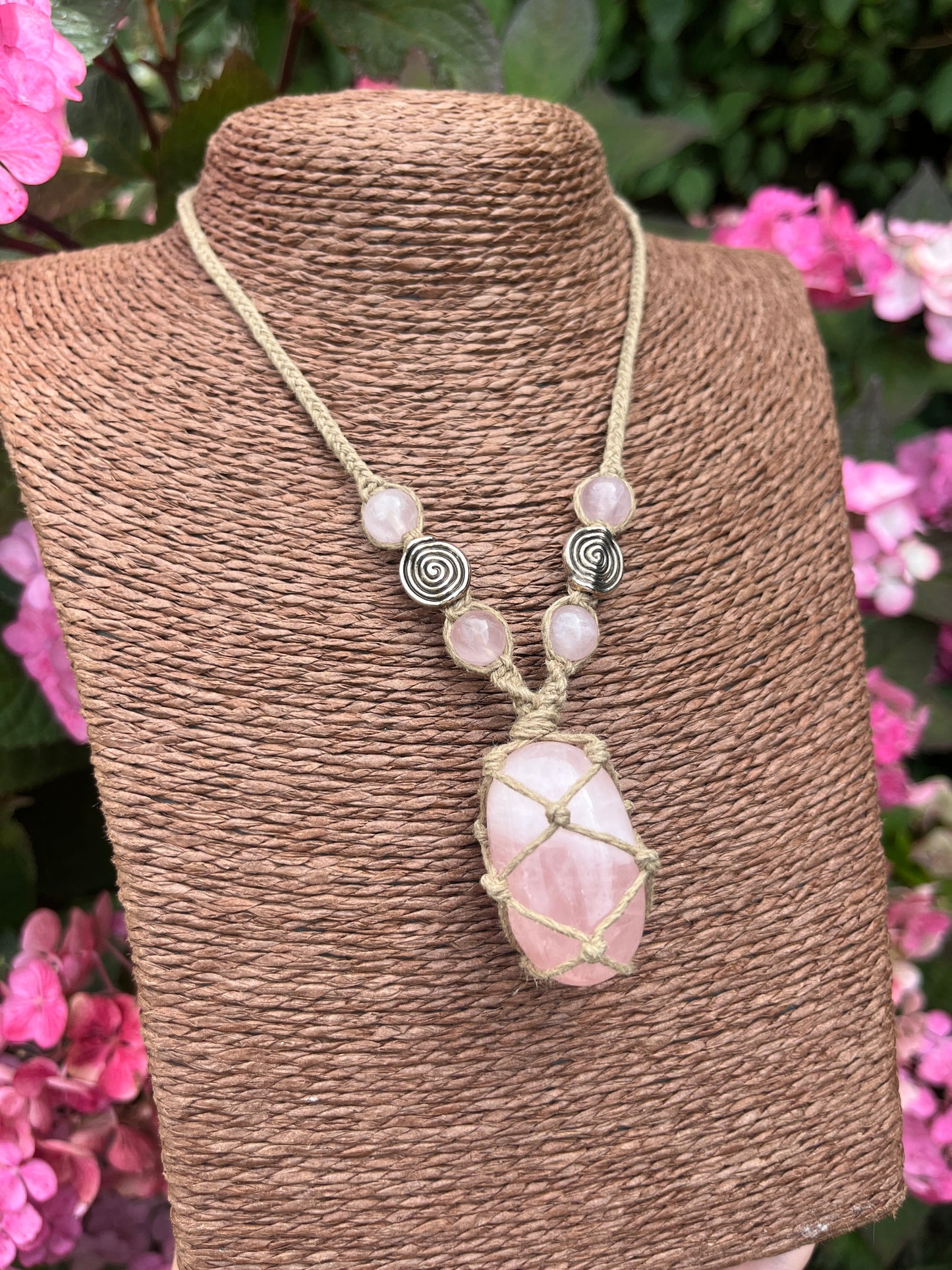 Self-love & Confidence - Rose Quartz Necklace 𖦹