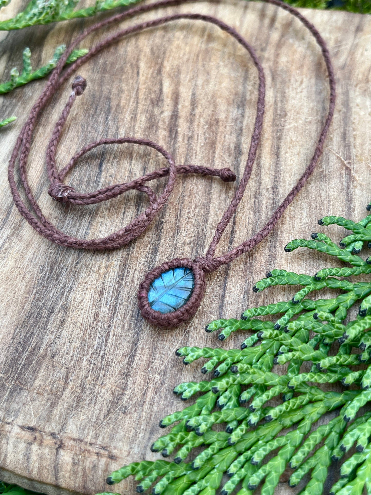 Transformation & Growth Labradorite Leaf Dainty Necklace ꩜