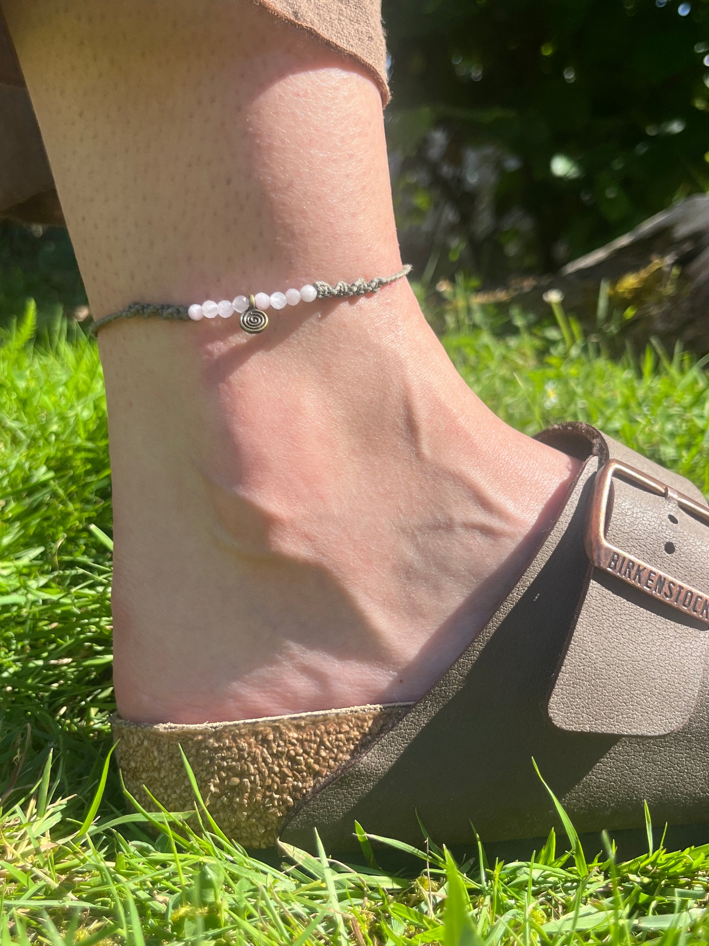 Spiral Kunzite Crystal Anklet ⋆.˚