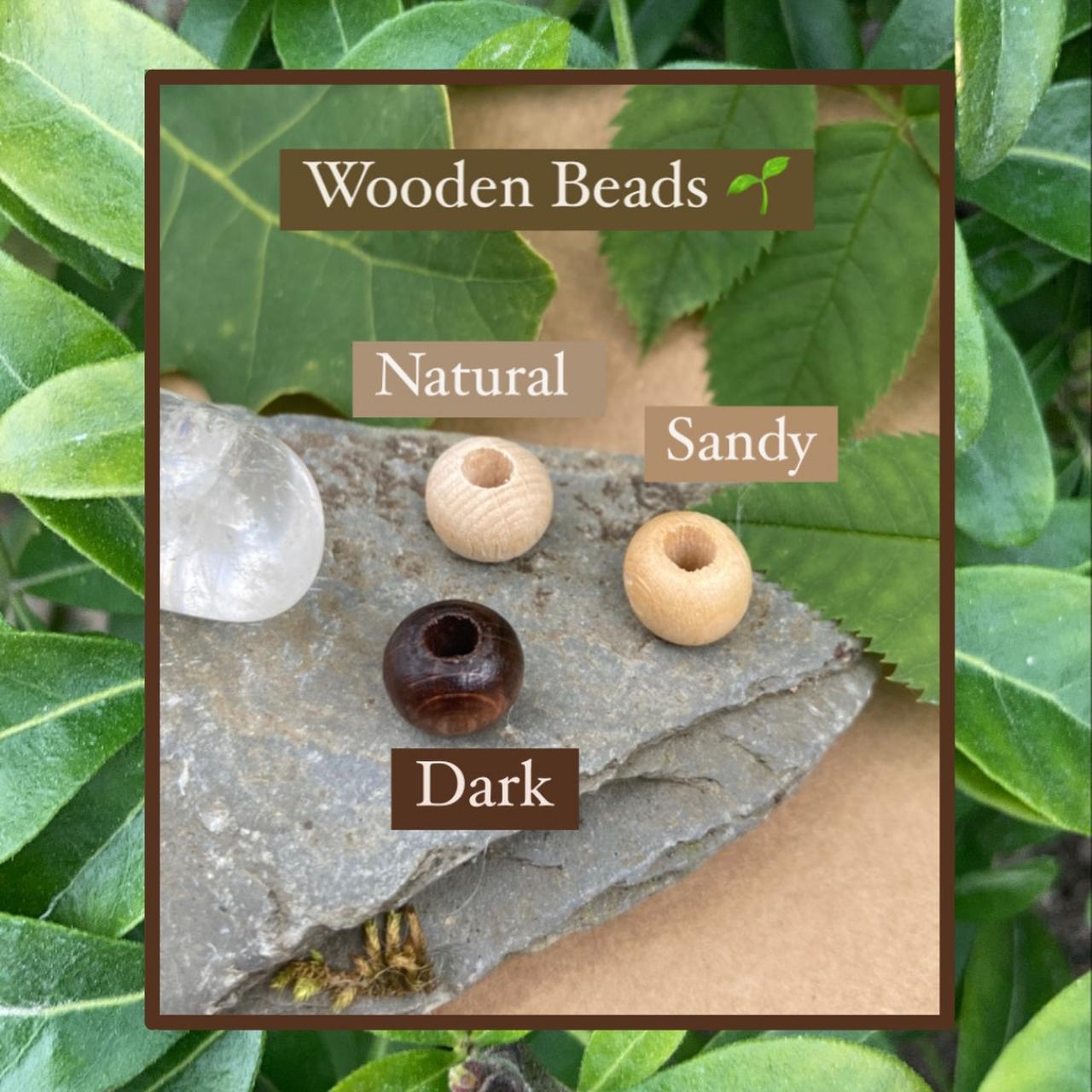 wooden bead selections for hemp crystal pouch customisation 